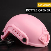 Load image into Gallery viewer, Combat Helmet Bottle Opener Keychain