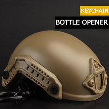 Load image into Gallery viewer, Combat Helmet Bottle Opener Keychain