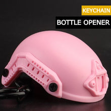 Load image into Gallery viewer, Combat Helmet Bottle Opener Keychain
